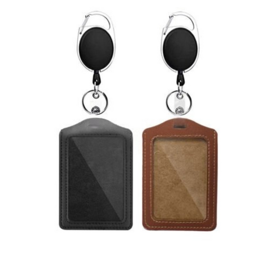Retractable Lanyard ID Card Holder Business Badges Security Pass with Key Ring