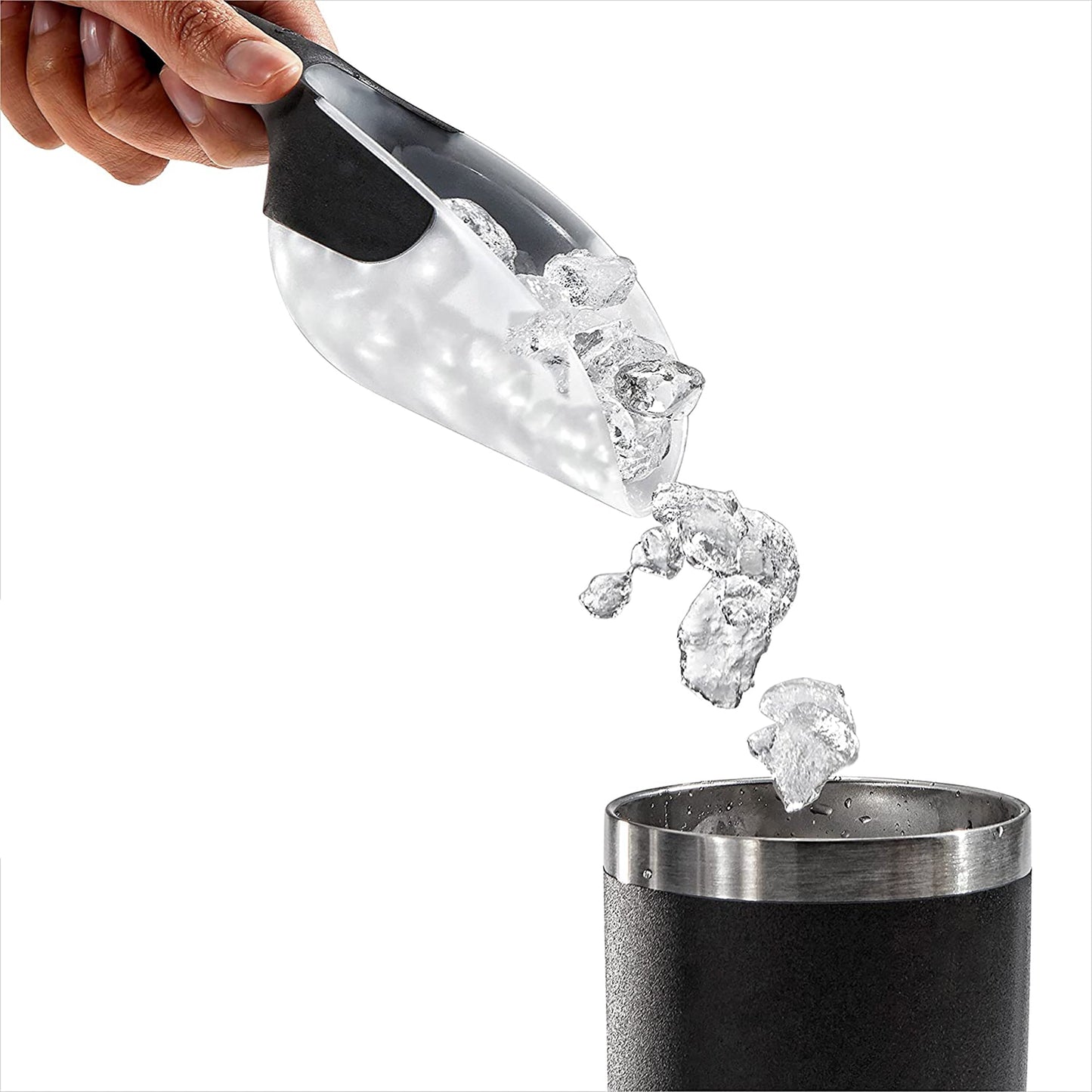 Flexible Versatile Kitchen Scoop with Soft Handle - White