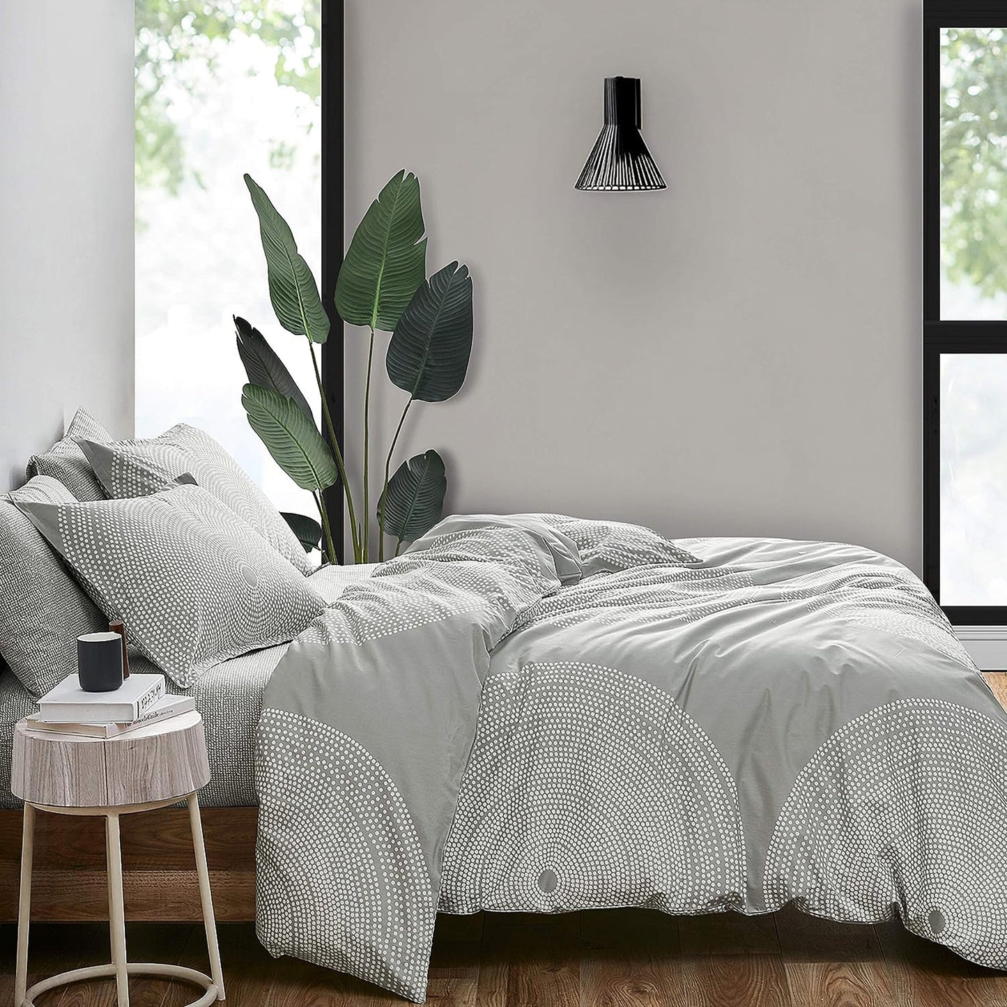 Smooth and Lightweight Cotton Percale Bed Sheet Set - Fokus Grey