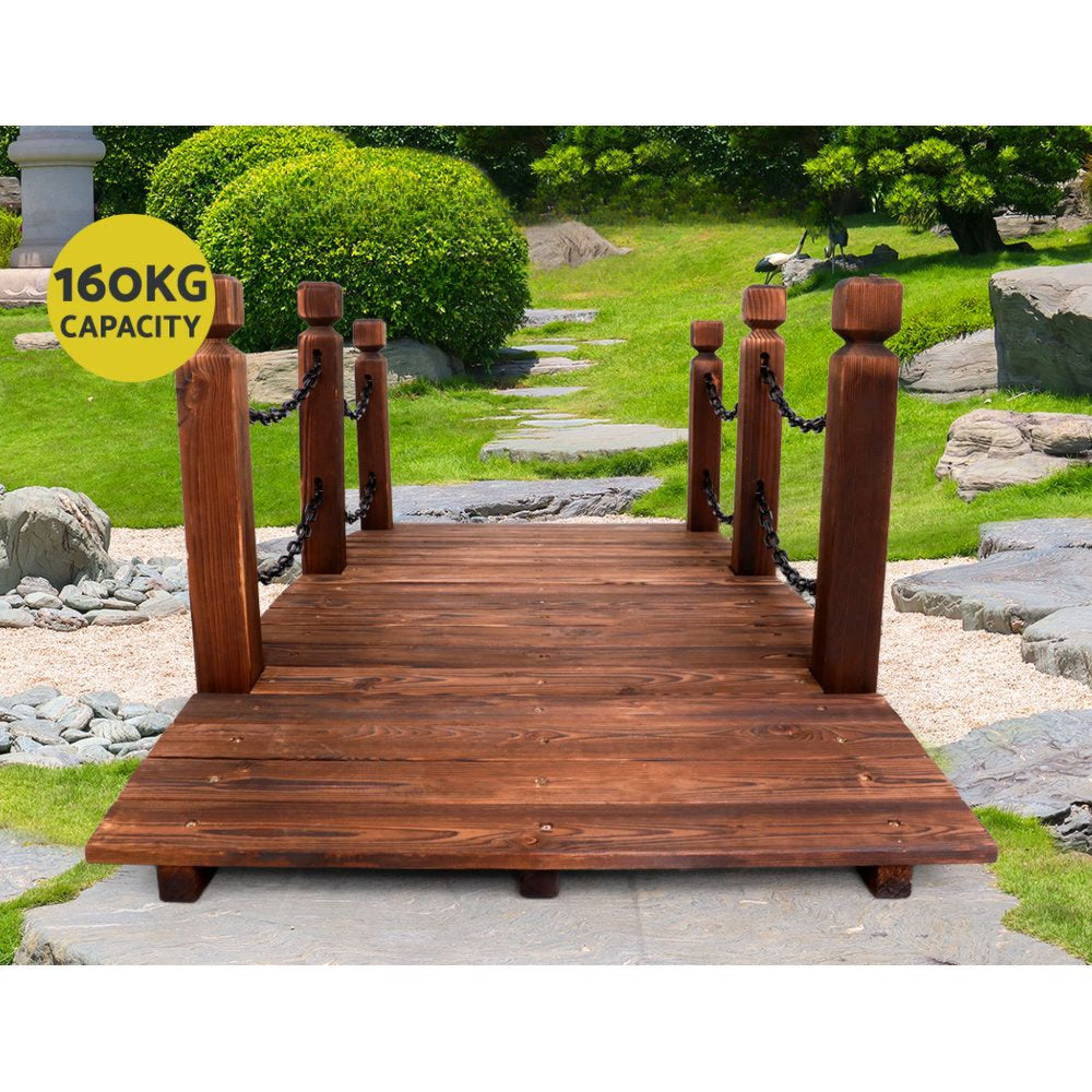 Wooden Garden Rustic Chain Decoration Decor Landscape Bridge