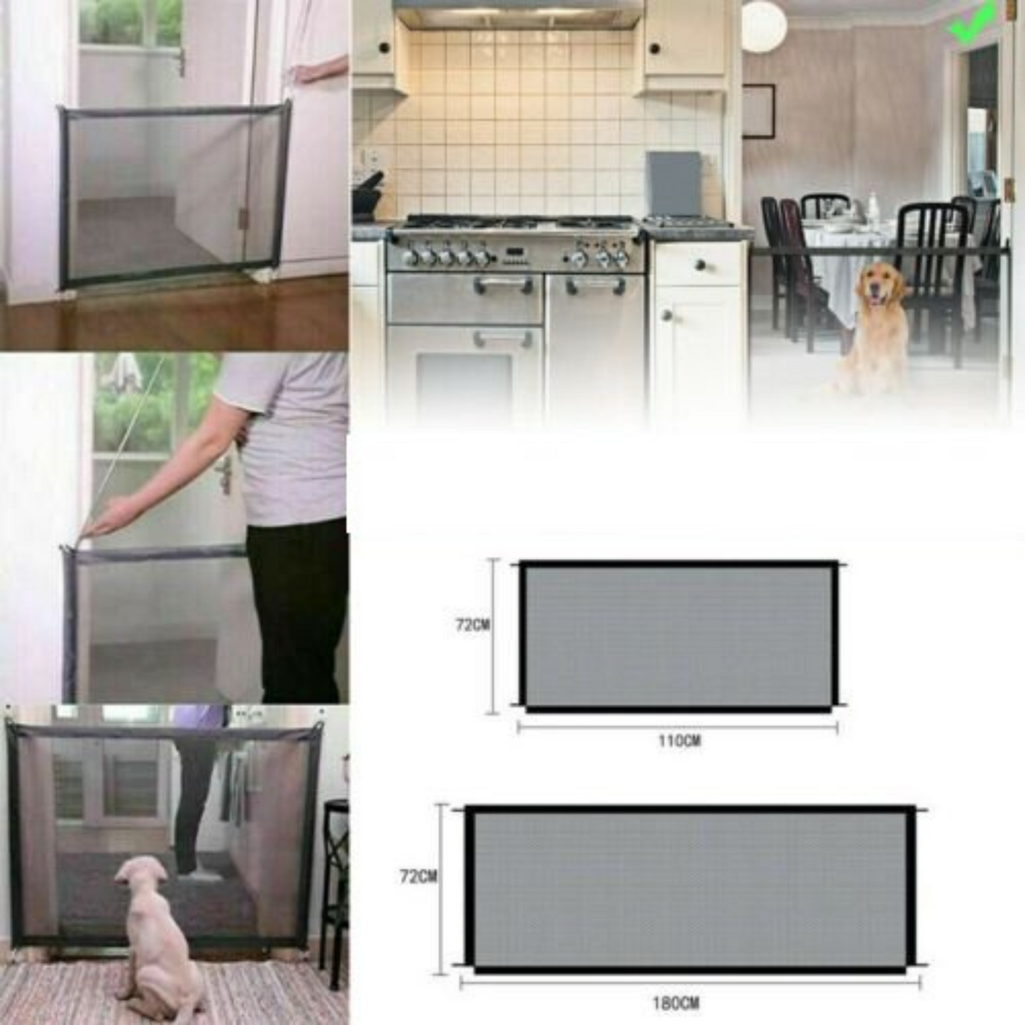 Portable Mesh Pet Gate for Dogs and Cats Baby Safety Fence