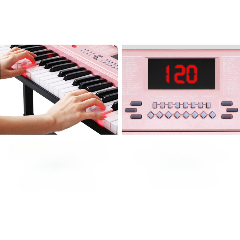 61 Key Lighted Electronic Piano Keyboard LED Electric Holder Music Stand