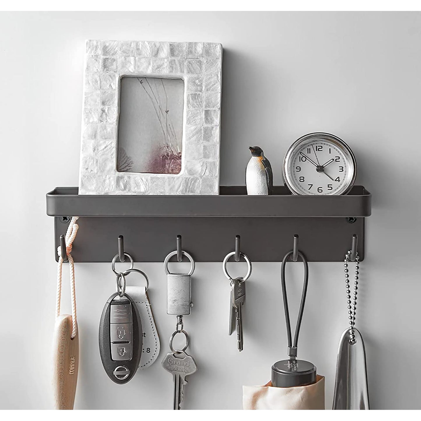 High Quality Magnetic Key Rack with Tray One Size - Black