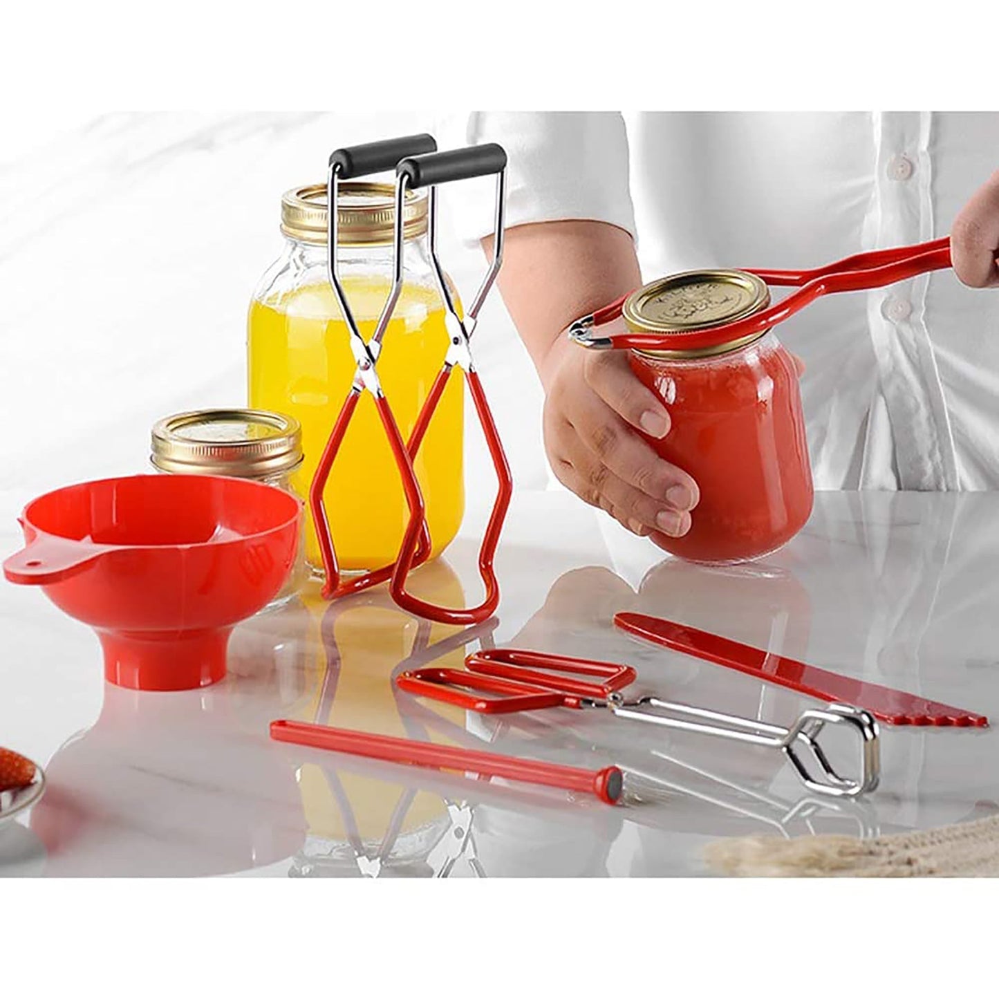 Canning Kit Supplies Starter Set Kitchen Canning Tools 6pcs - Red