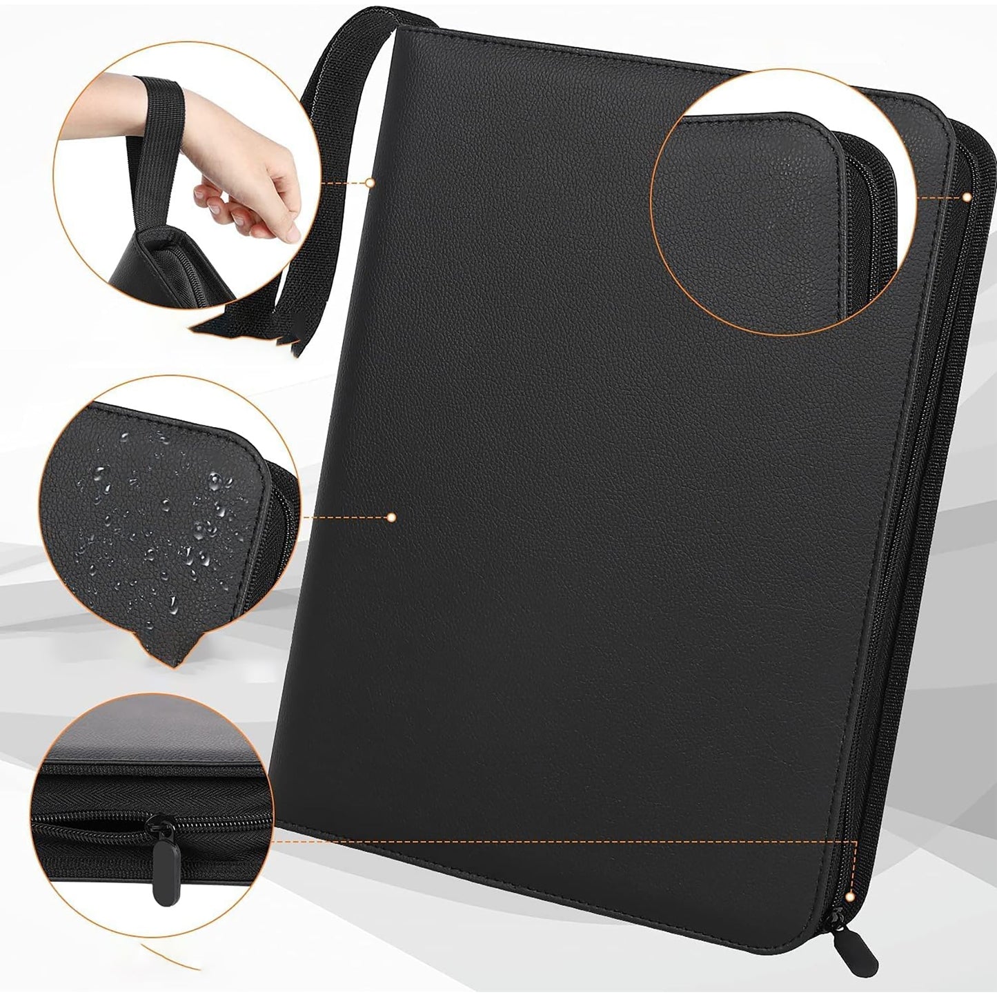 9-Pocket Pages Sleeves Card Binder Protector for PKMN Trading Cards 900 Pockets Card - Black