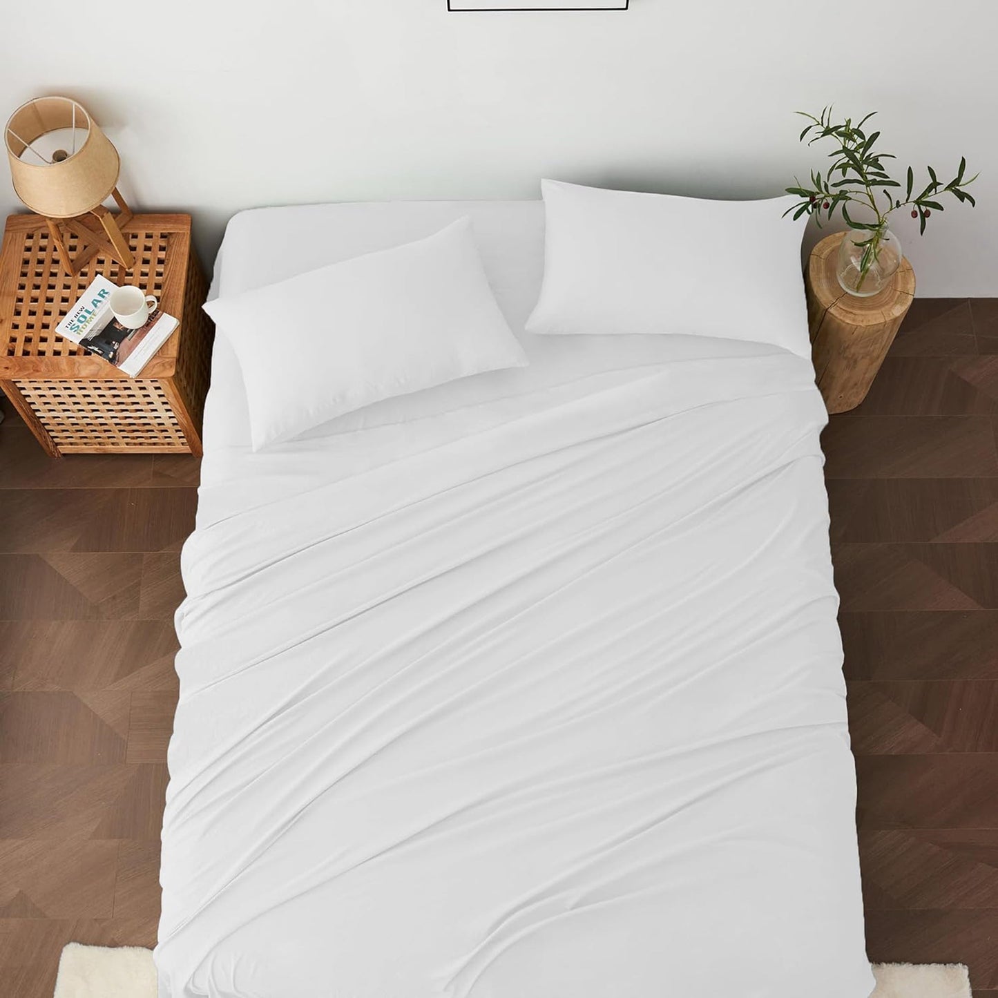 Premium 1800TC Breathable Ultra-Soft Microfibre Single Bed Sheet Set - White