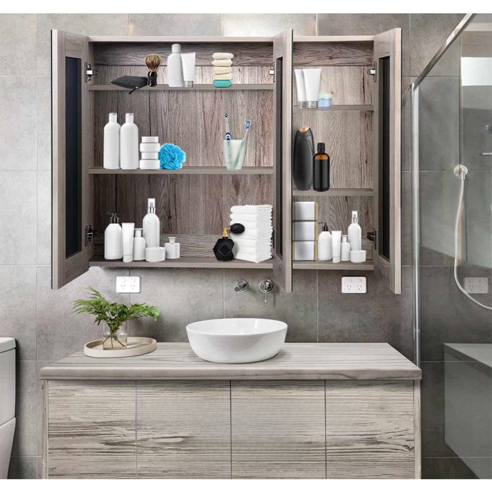 Bathroom Mirror Cabinet 900mm x720mm - Natural