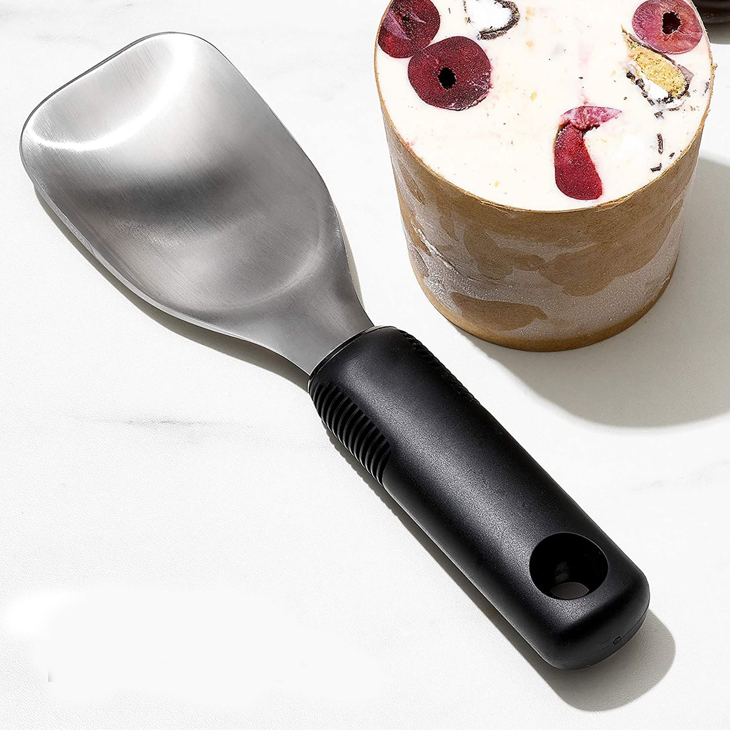Stainless Steel Ice Cream Spade Scoop - Black and Silver