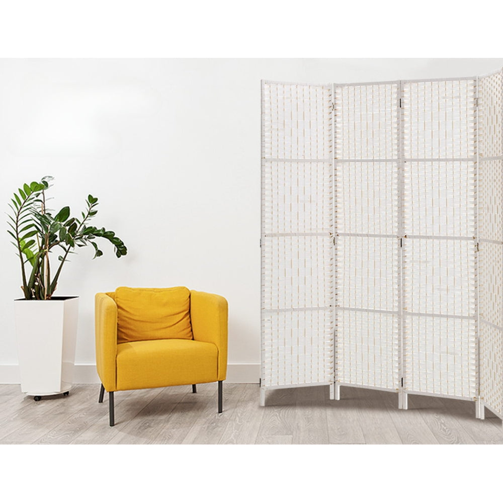 4 Panel Room Divider Screen Privacy Timber Foldable Dividers Stand White