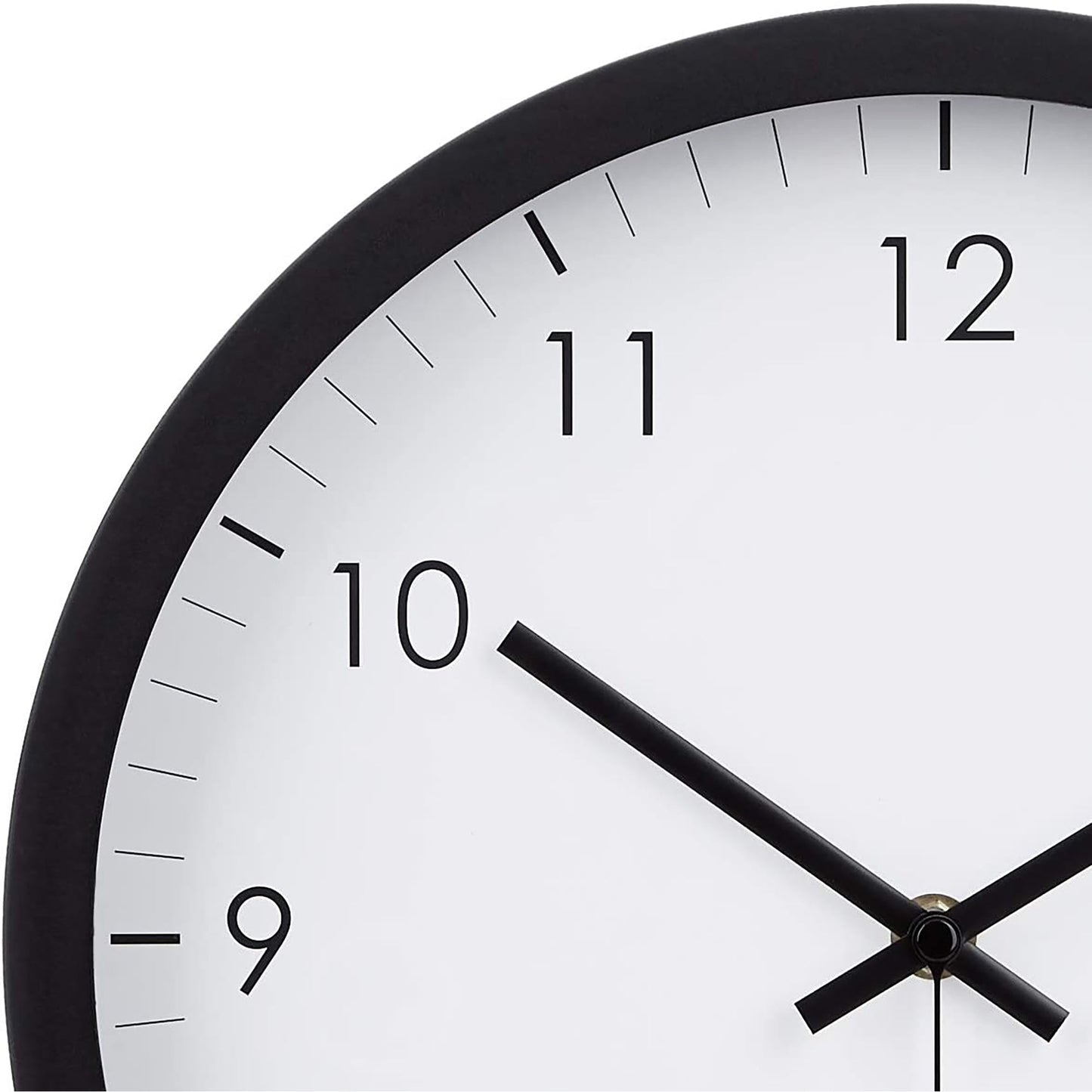 12 Inch Traditional Wall Clock - Black