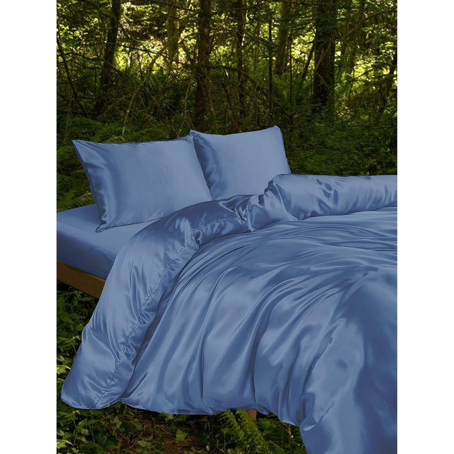 Soft Silky Smooth 100% Bamboo Cooling Breathable Quilt Cover Set - Bahamas Blue