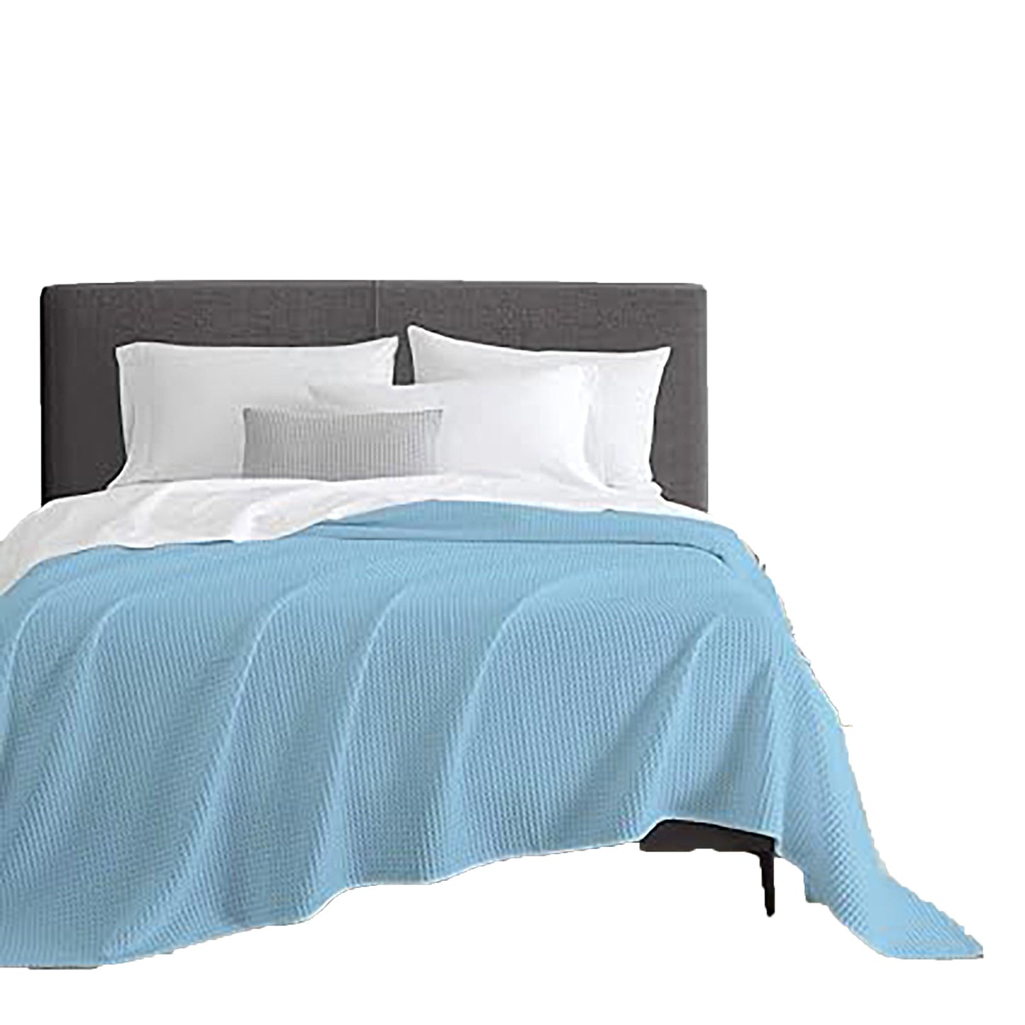 Lightweight Breathable 100% Egyptian Cotton Blanket - Steel Blue
