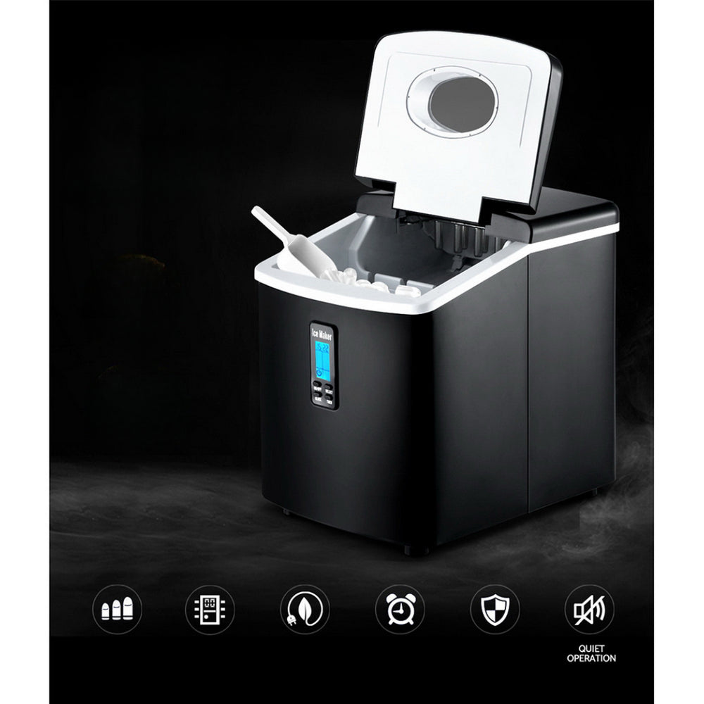 3.2L Portable Ice Cube Maker Machine Benchtop Counter Black