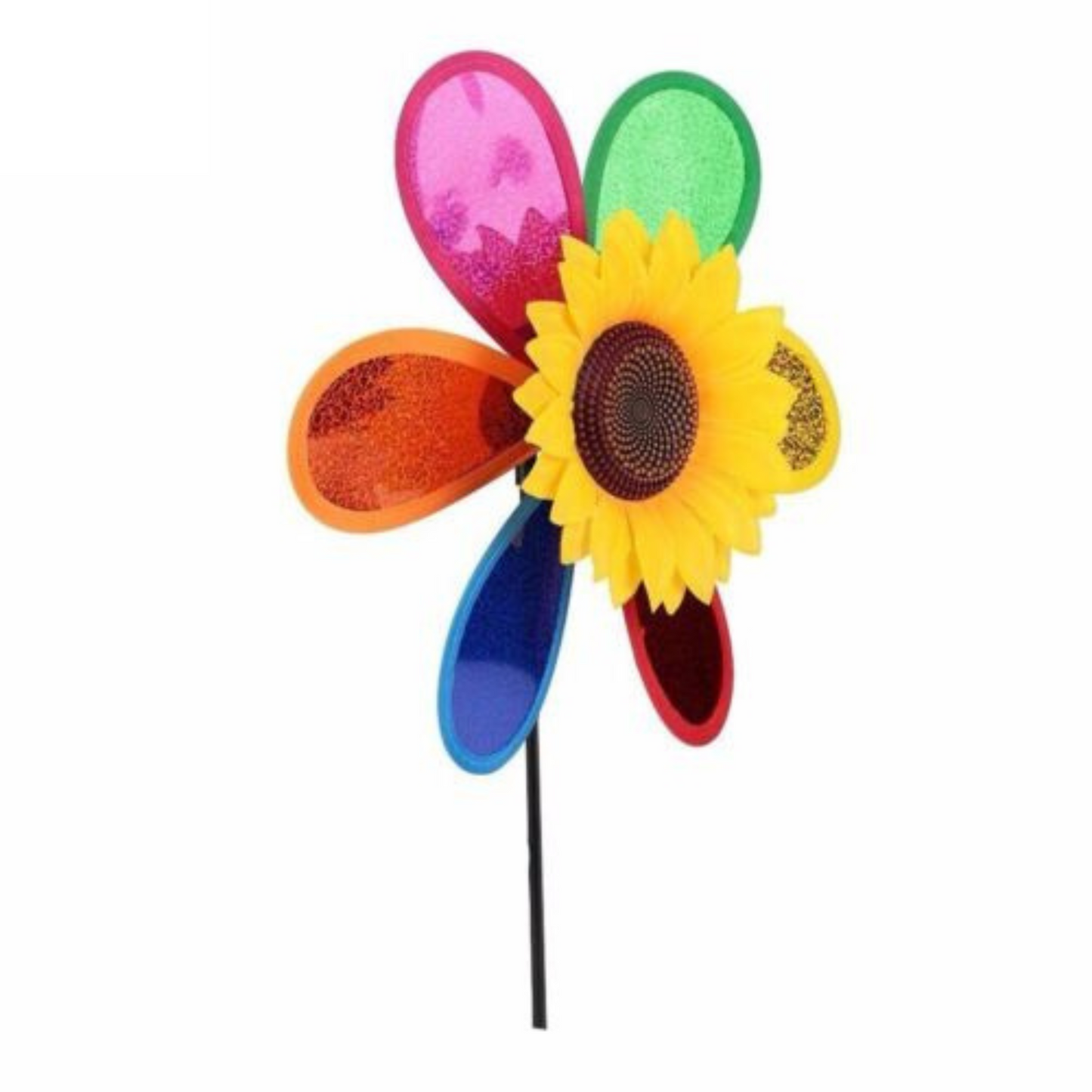 2pcs Colourful Sunflower Windmill Wind Spinner Pinwheel for Garden Yard Decor