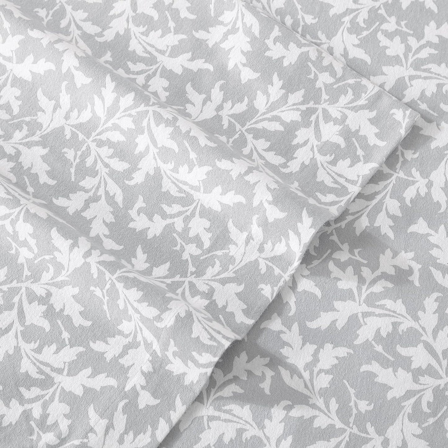 Soft Brushed Cotton Flannel Bedding Sheet Set - Crestwood Pastel Grey