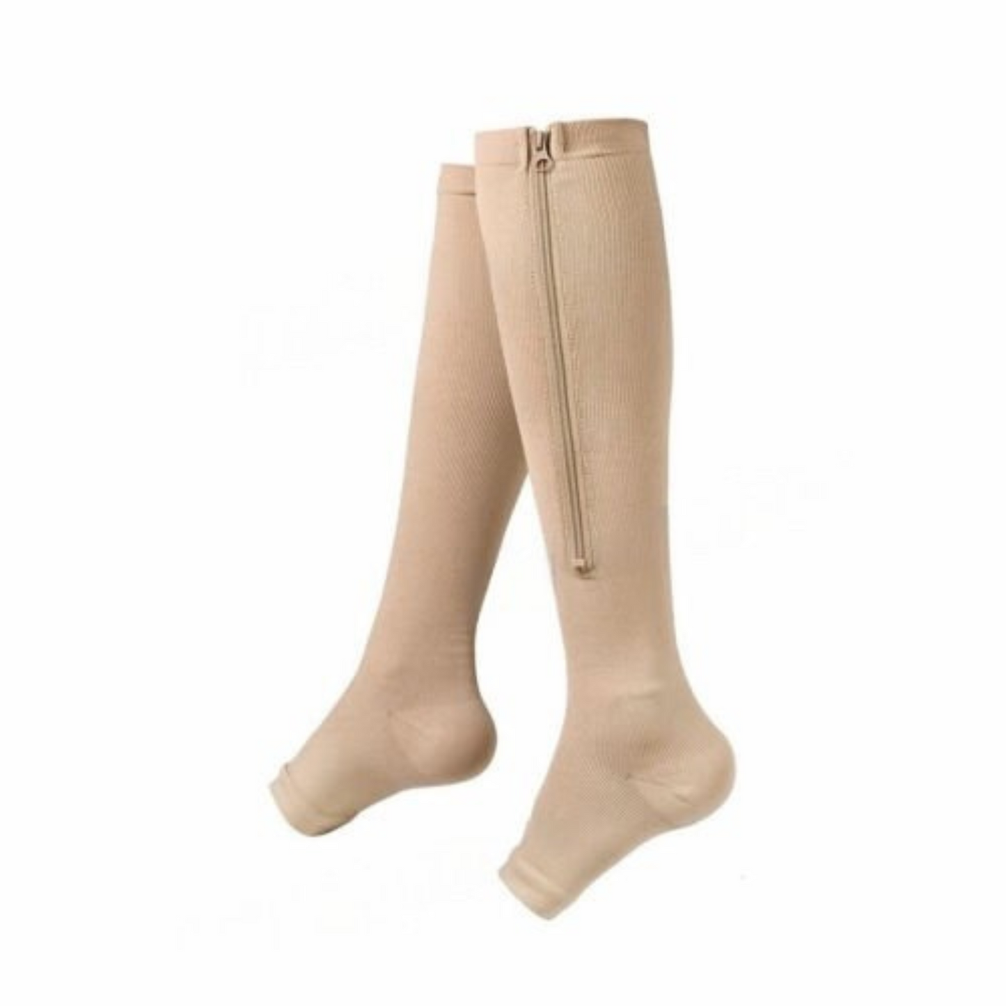 Beige Compression Socks Knee High Support Stockings 18 to 21mm Unisex