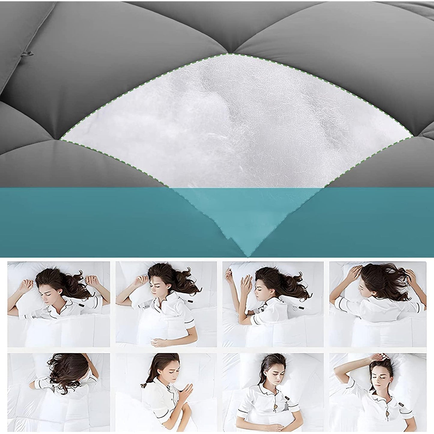 Warm and Cooling Microfibre Comforter Bedding Set - Dark Grey