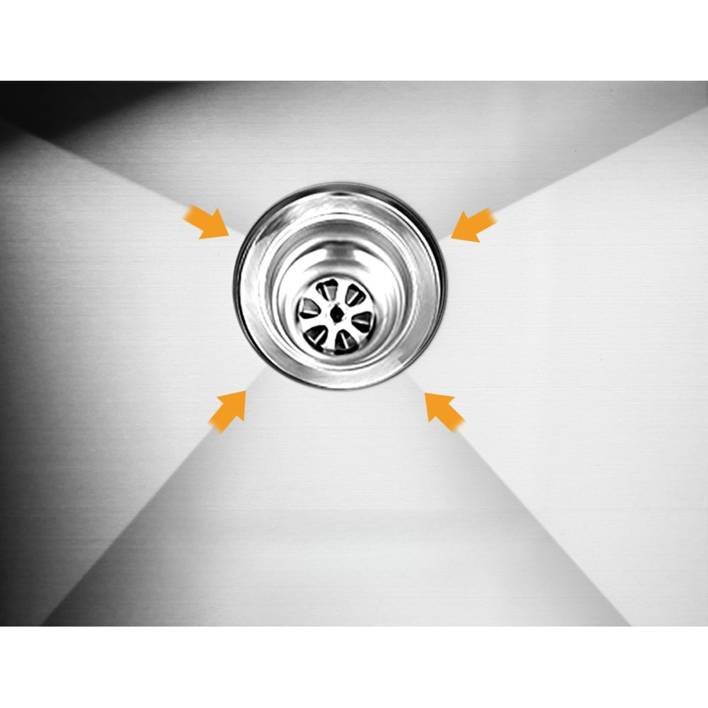 80cm x 45cm Stainless Steel Kitchen Sink Flush/Drop-in Mount Silver