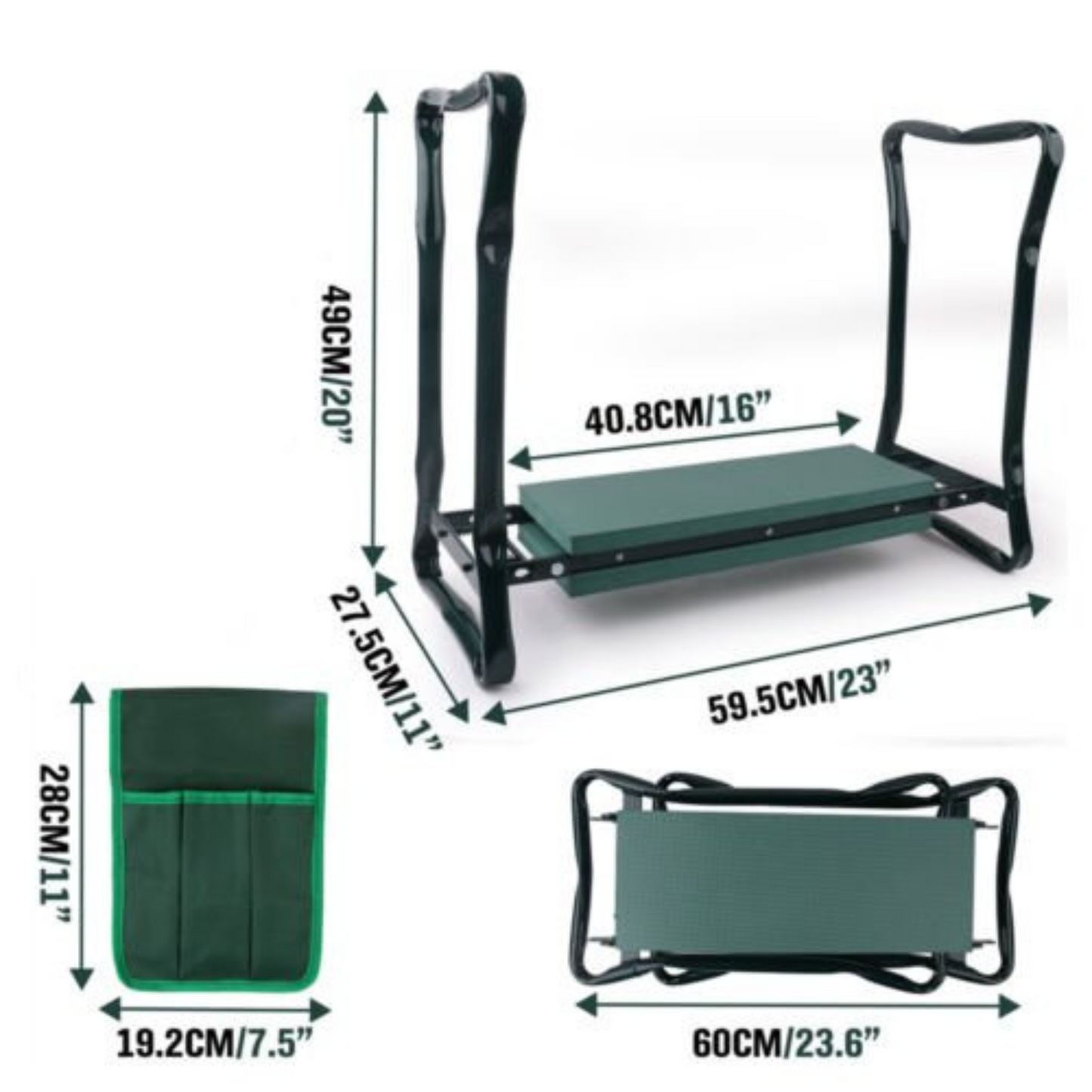 Garden Kneeler with 150kg Capacity Foldable Kneeling Pad Seat Stool