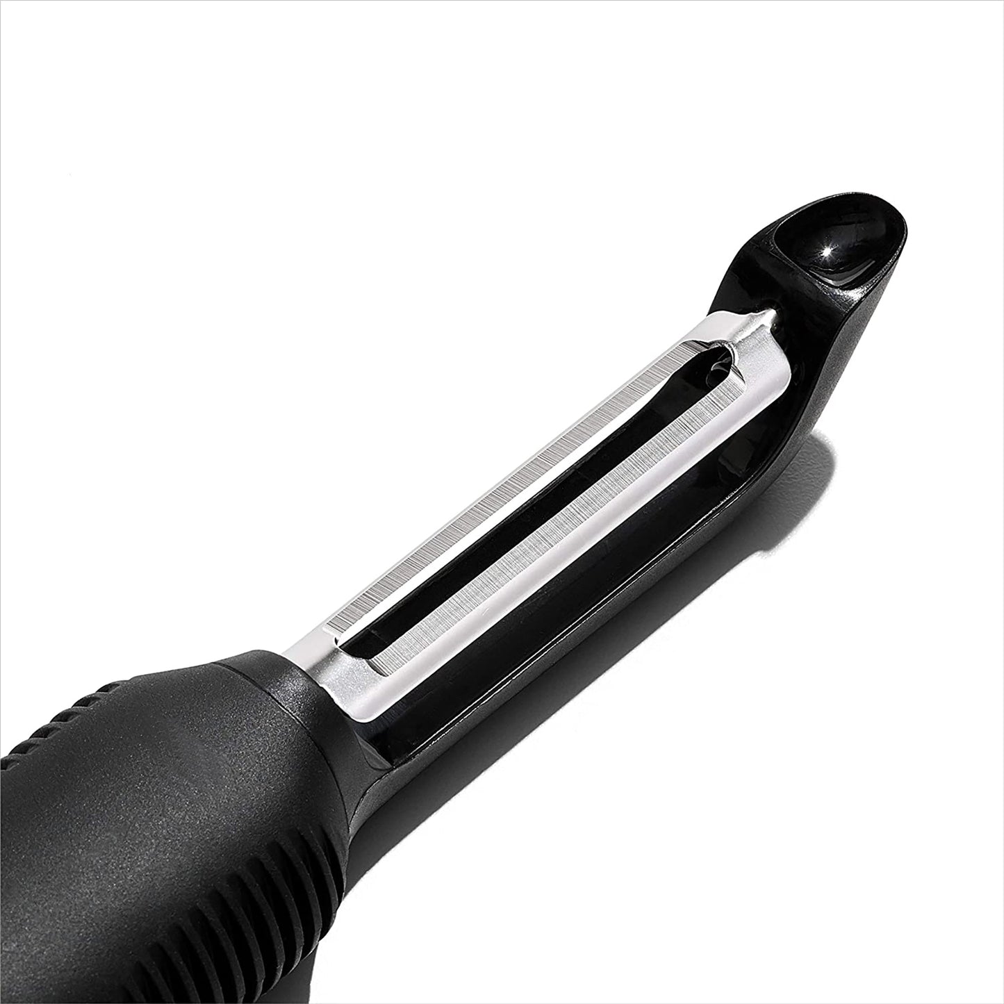 Stainless Steel Swivel Peeler with Non Slip Grip - Black