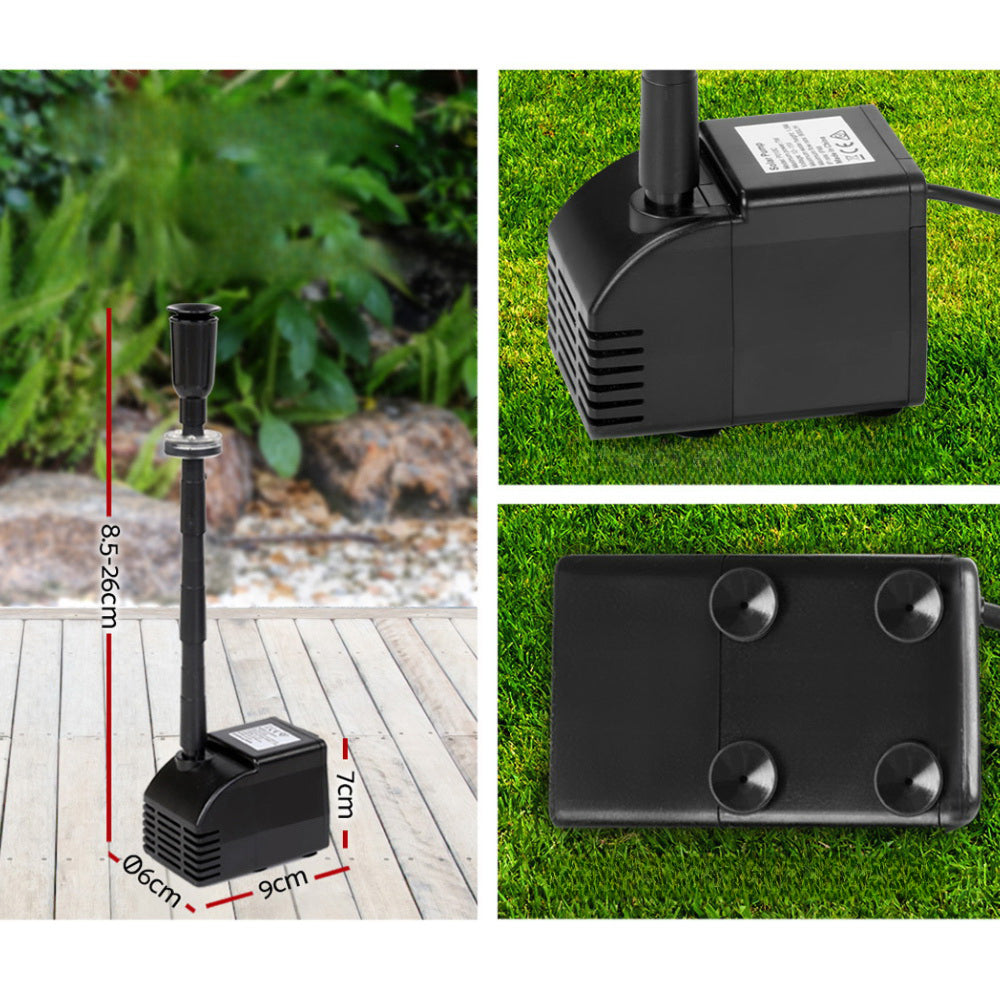 Solar Powered Water Fountain Pump Outdoor Submersible Filter - 6.6FT