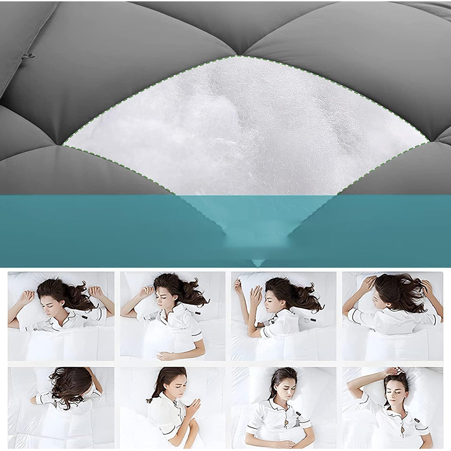 Warm and Cooling Microfibre Comforter Bedding Set - Light Grey