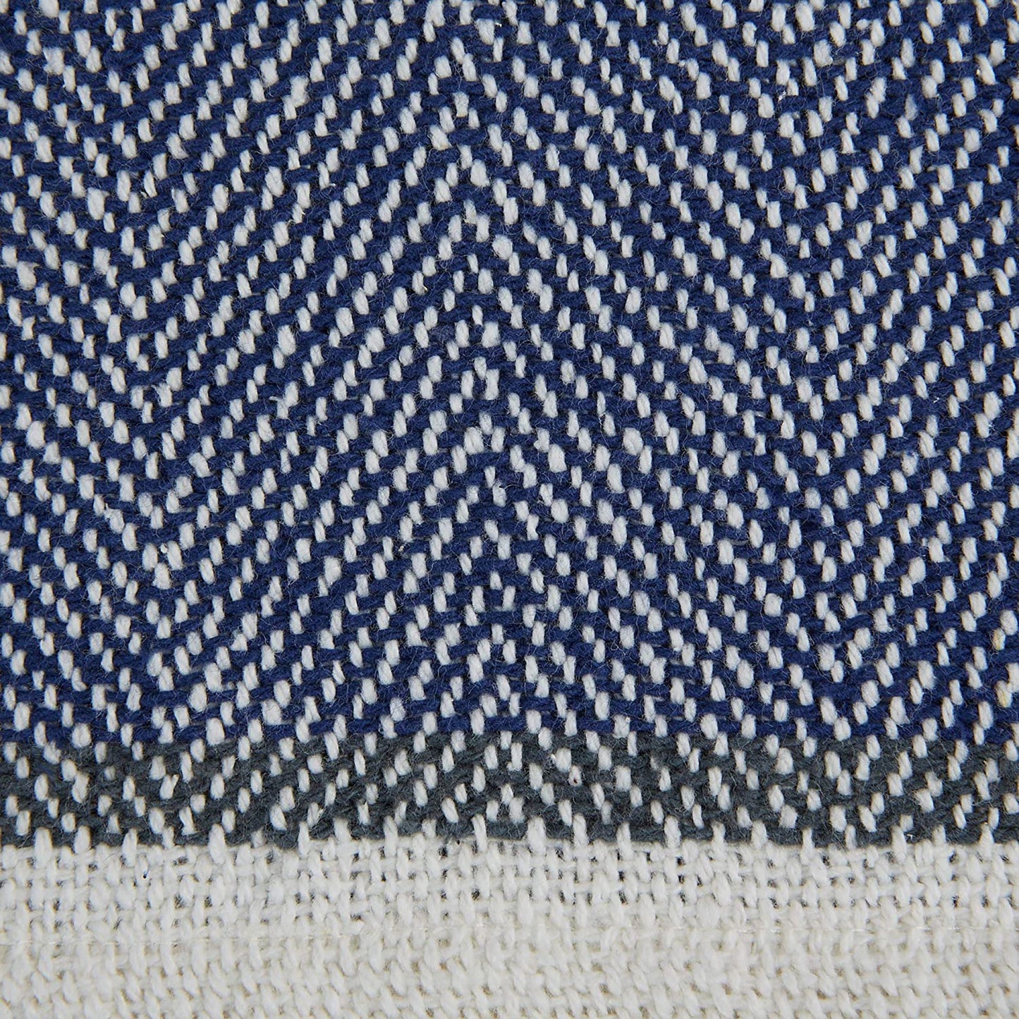 Traditional 2 Tone Chevron Stripe Throw 50x60 - Navy