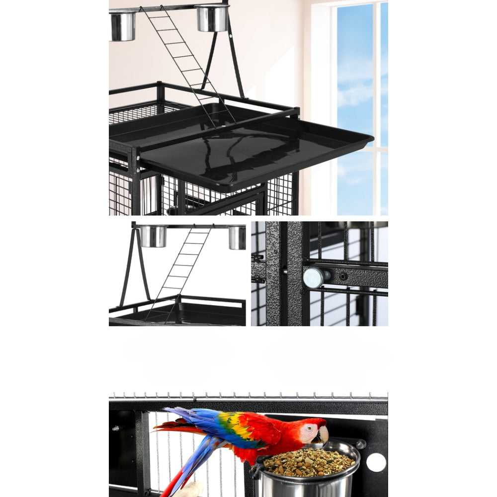 Bird Cage Pet Aviary Travel Stand Budgie Parrot Toys Large - 173cm