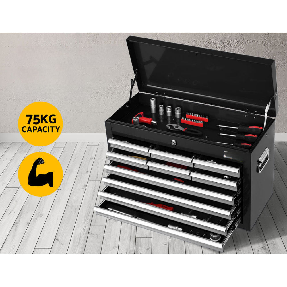 Tool Box Chest Trolley Cabinet Garage Storage Silver - 10 Drawers