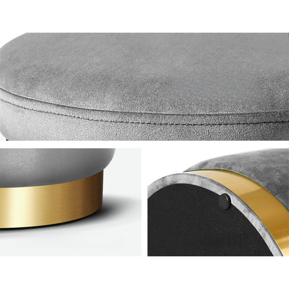 Round Velvet Ottoman Foot Stool Foot Rest Pouffe Padded Seat Footstool