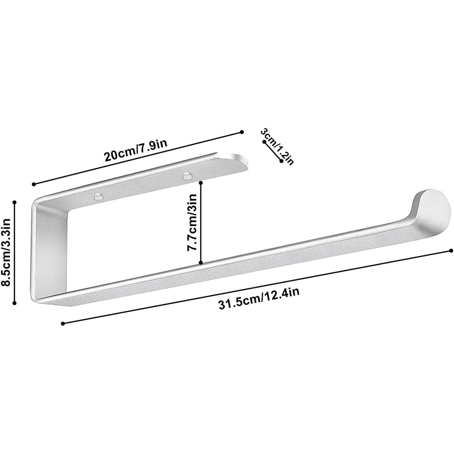 Aluminum Paper Tower Holder Self Adhesive or Drilling 12.4 Inch - Brushed Gold