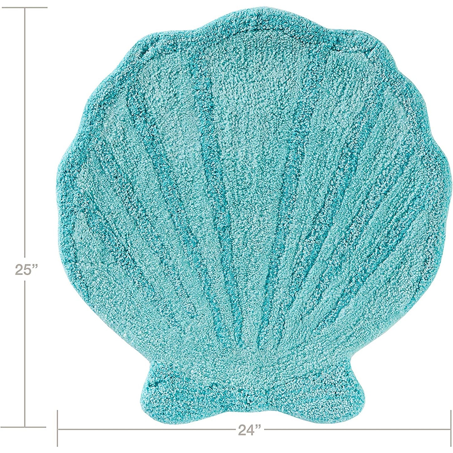 Sea Shell Shaped Cotton Polyester Rug - Aqua