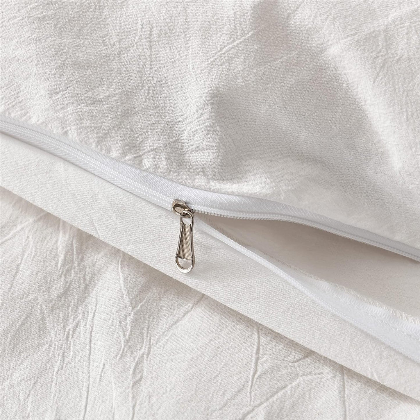 Ultra Soft 100% Washed Cloth Cotton Quilt Cover Set - White