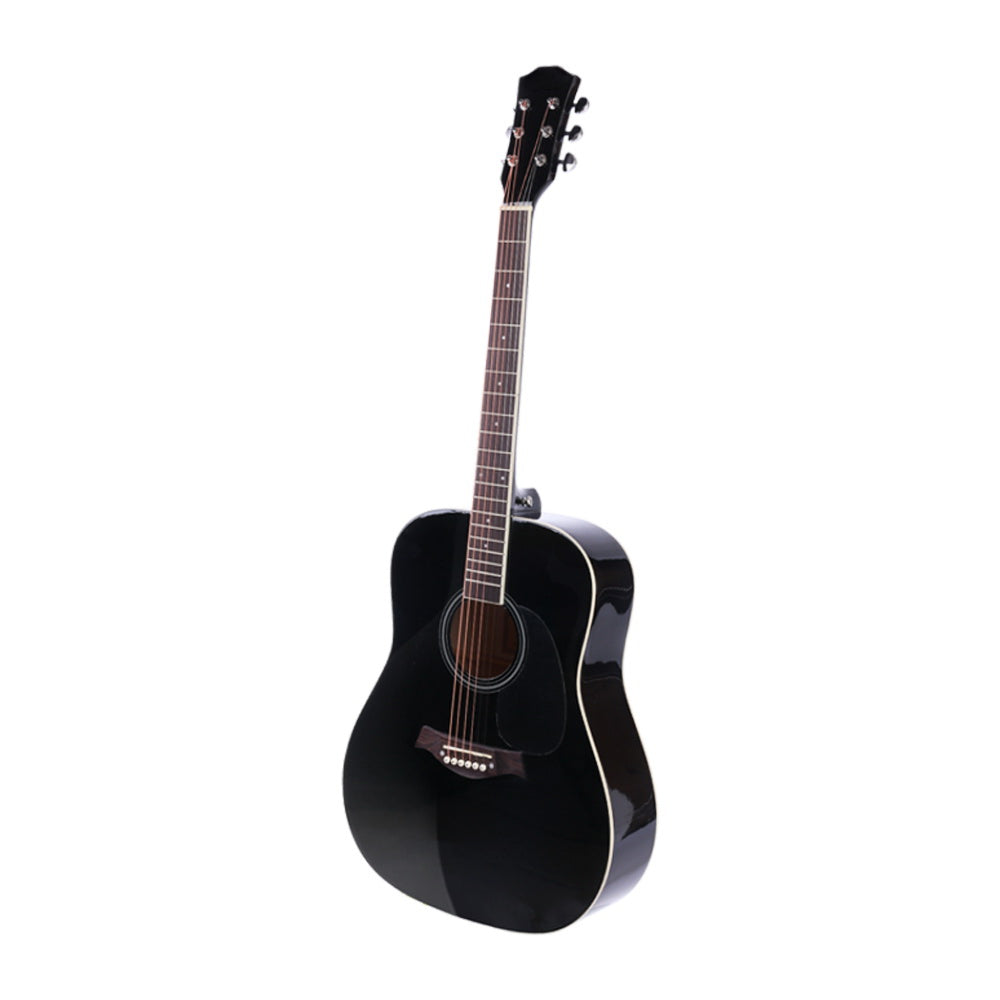 41 Inch Wooden Acoustic Guitar with Accessories set Black