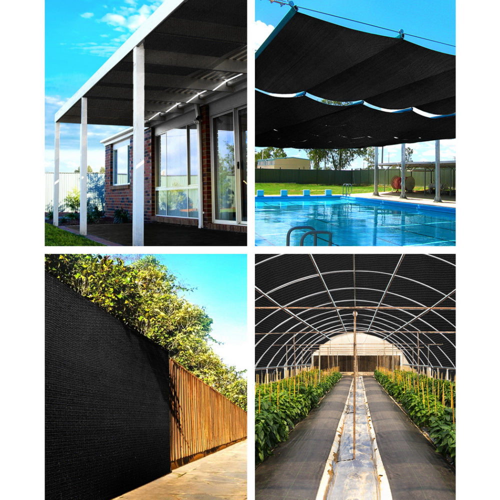 UV Sun Shadecloth Sail Roll Mesh Outdoor Black - 1.83x50m