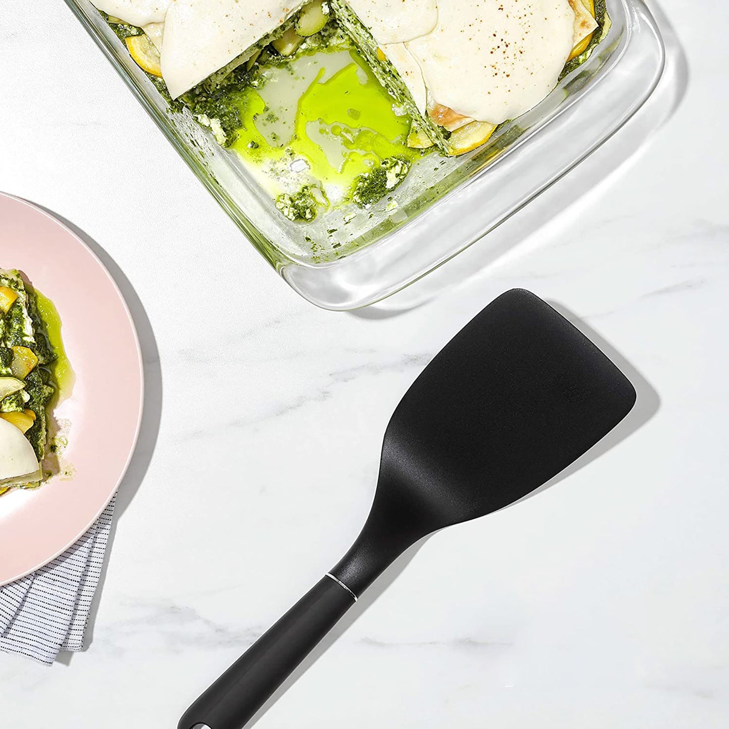 Nylon Cooking Spatula Lasagne Turner Kitchen Utensil - Black