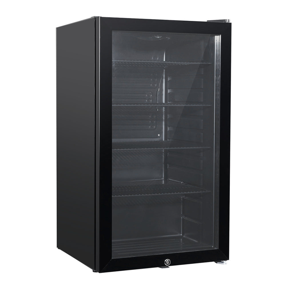 98L Bar Fridge Glass Door Mini Freezer Fridges Countertop Beverage Commercial