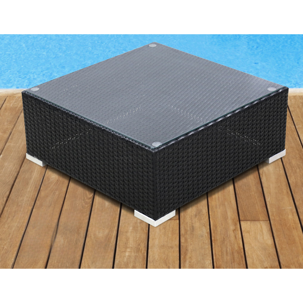 Sofa Set with Storage Cover Outdoor Furniture Wicker - Set of 5