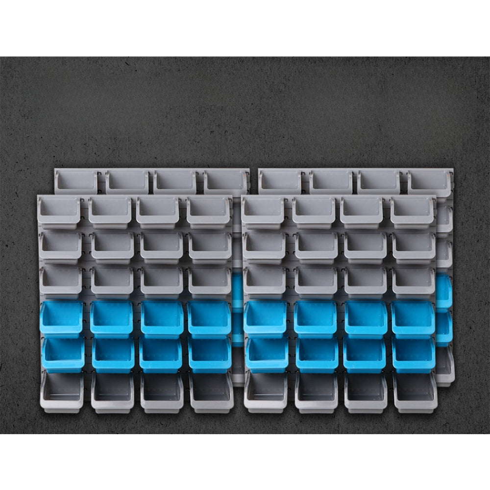 Wall Mounted Storage Bin Rack Tool Garage Organiser - 96pcs