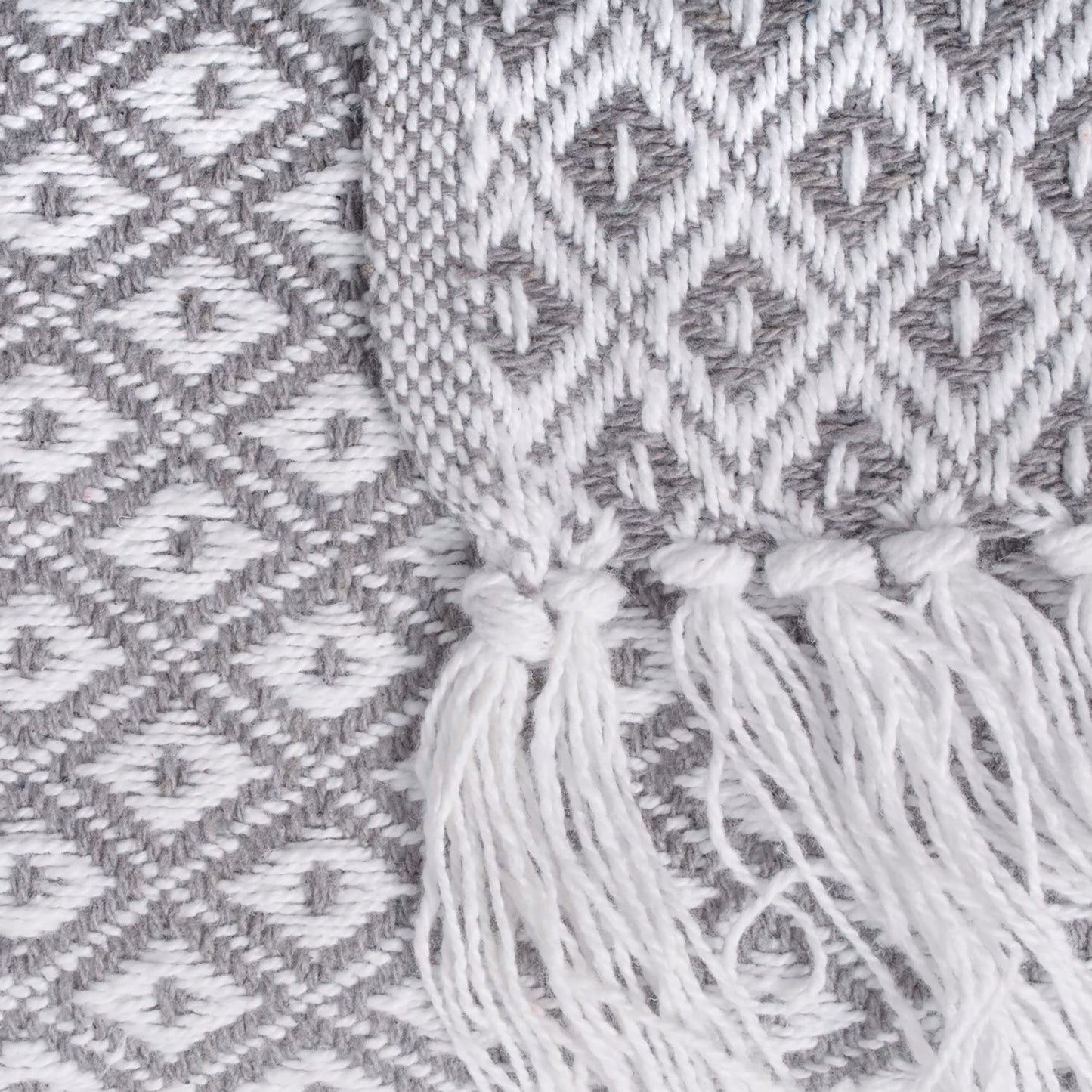 Mini Diamond Woven Cotton Throw Blanket 50 x 60 - Gray