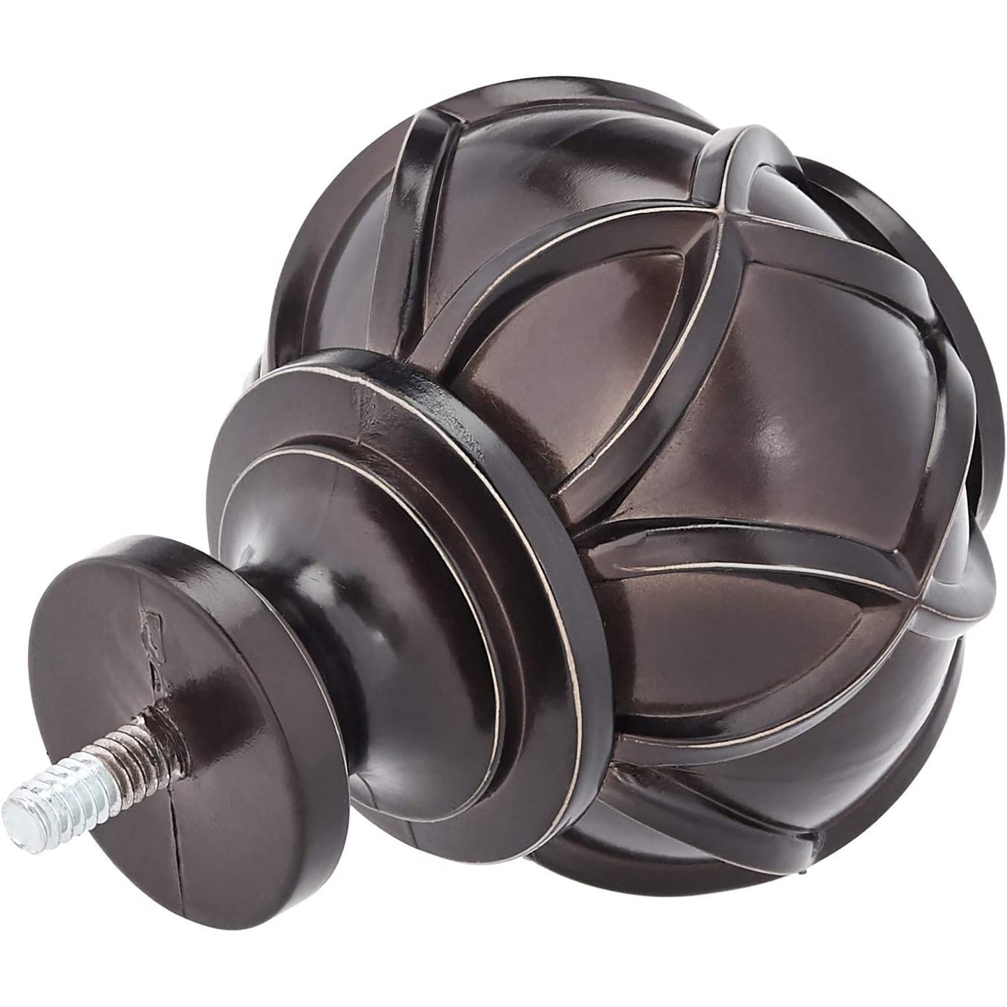 Round Capped Curtain Rod Finials Set of Two - Bronze