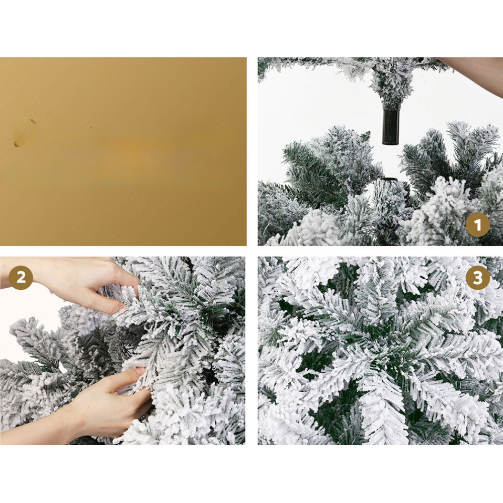 Christmas Tree Xmas Decorations Snowy 1291 Tips - 1.8m