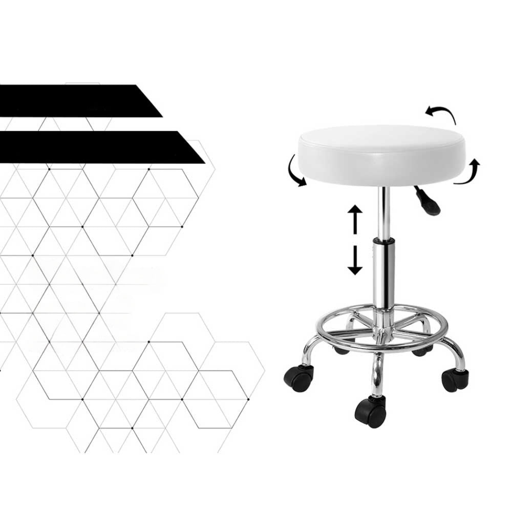 Round Chair Stools Salon Stool White Swivel Beauty Barber Hairdressing