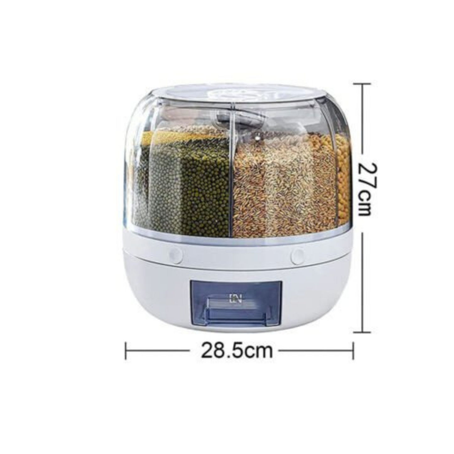 10L Rice Storage Dispenser 360 Degree Rotating Dry Food Grain Container