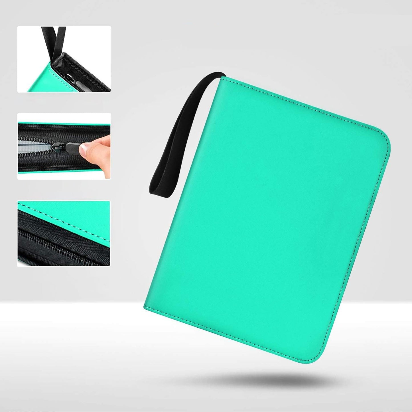 9-Pocket Pages Sleeves Card Binder Protector for PKMN Trading Cards 900 Pockets Card - Teal