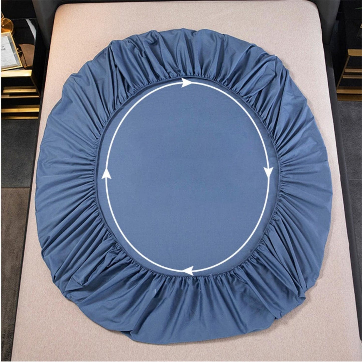 1800TC Microfibre Silky Soft Satin Comfort Hypoallergenic Fitted Sheet Set - Ocean