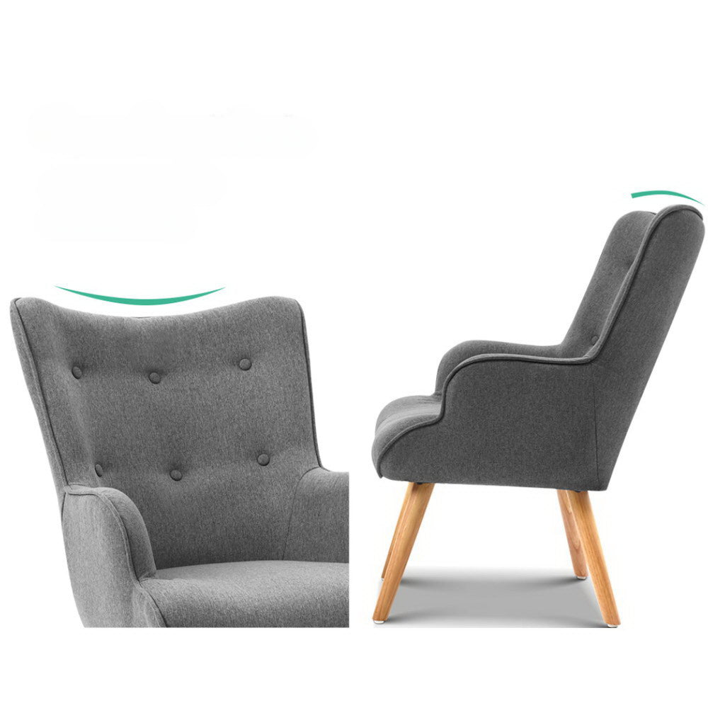 Armchair and Ottoman - Grey
