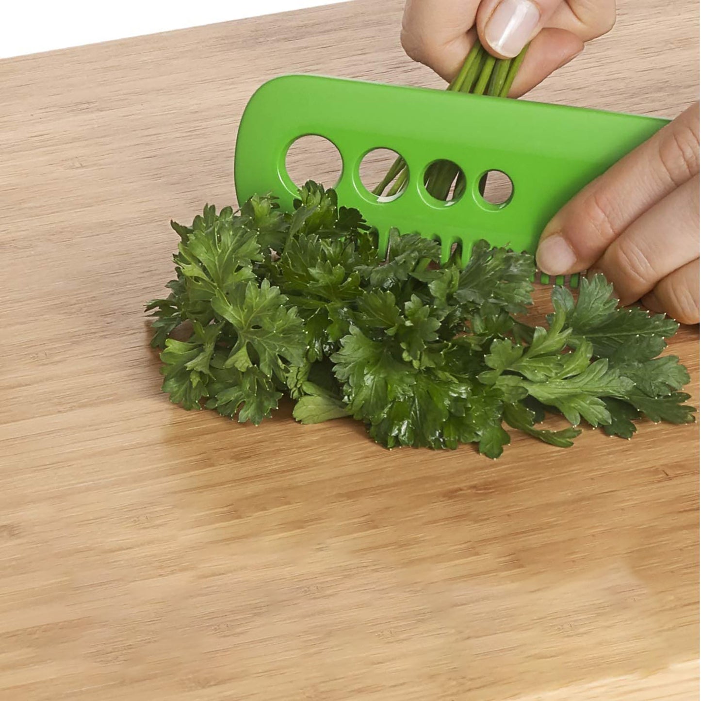 Quick and Efficient Herb and Kale Stripping Comb - Green