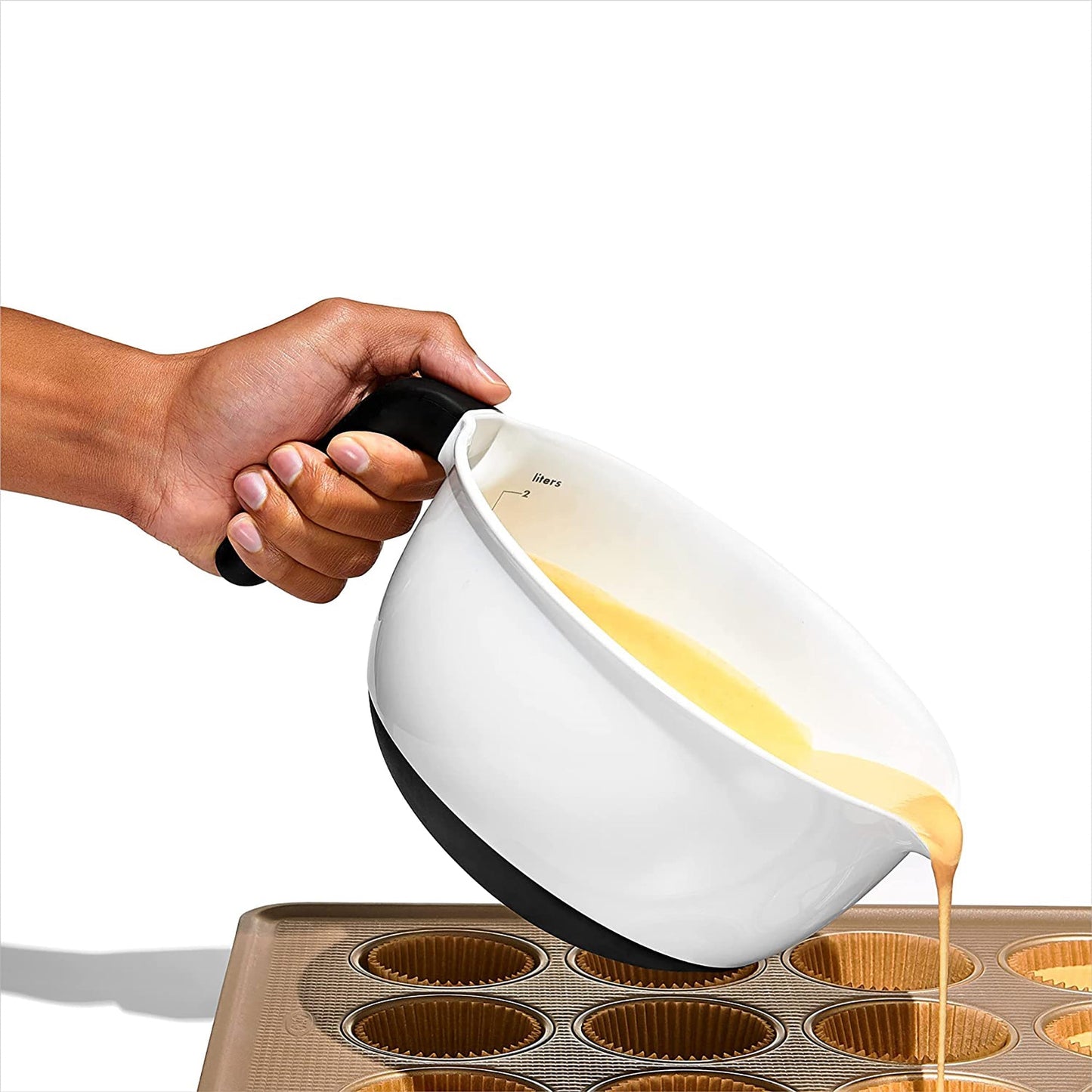 Mixing Batter Bowl with Handle - White