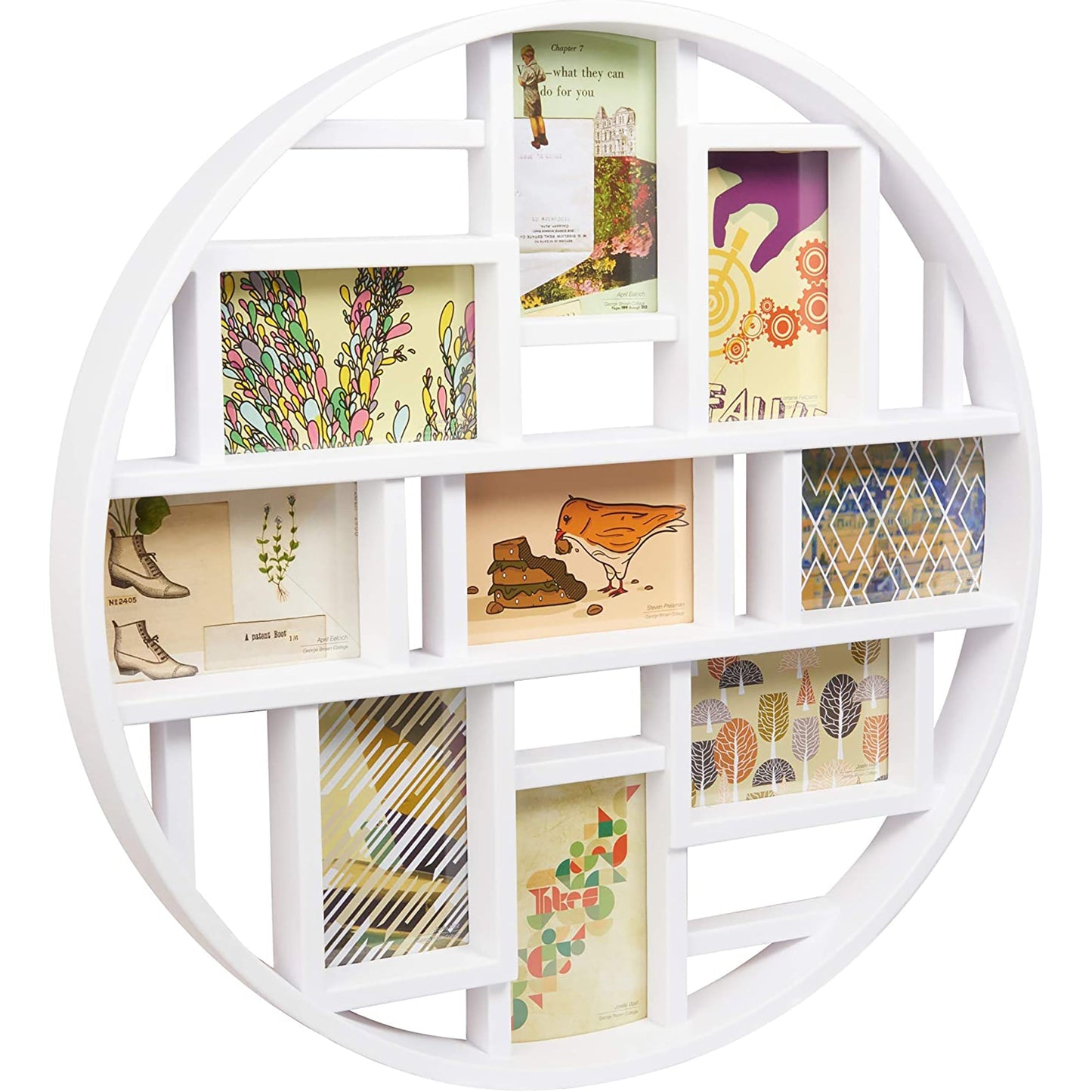 9 Opening Collage Decorative Wall Frame - White